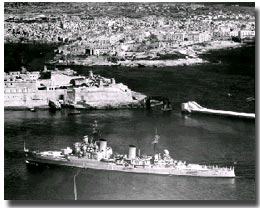 HMS Glasgow (1937) at Malta