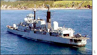 HMS Nottingham Damaged 2002